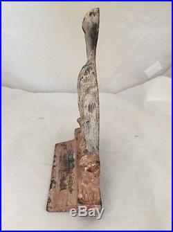 Antique HUBLEY Pelican Bird Cast Iron Metal Art Doorstop