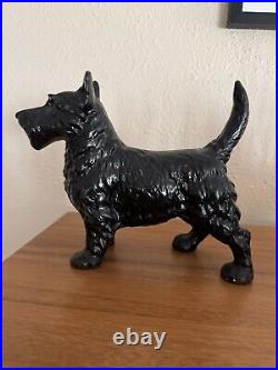 Antique HUBLEY Scottish Terrier Dog Doorstop Cast Iron Statue Black
