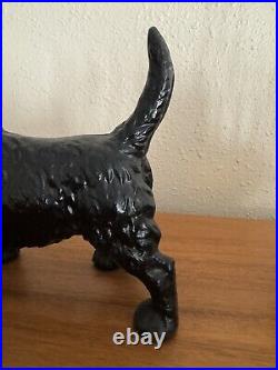 Antique HUBLEY Scottish Terrier Dog Doorstop Cast Iron Statue Black