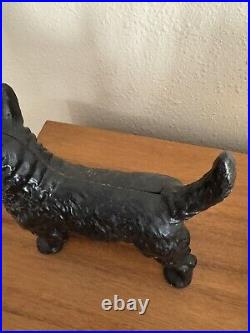 Antique HUBLEY Scottish Terrier Dog Doorstop Cast Iron Statue Black