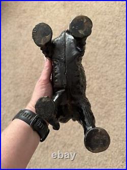 Antique HUBLEY Scottish Terrier Dog Doorstop Cast Iron Statue Black