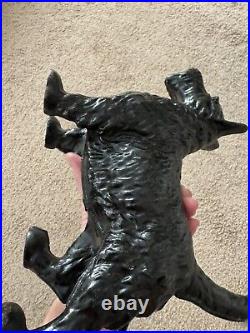Antique HUBLEY Scottish Terrier Dog Doorstop Cast Iron Statue Black