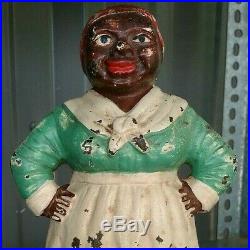 Antique HUBLEY Southern Mammy BLACK AMERICANA Aunt Jemima Cast Iron Doorstop