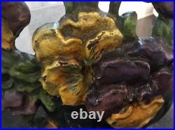 Antique HUBLEY Vintage #256 PANSY BOWL Cast Iron DOORSTOP / ORIGINAL PAINT