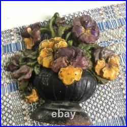 Antique HUBLEY Vintage #256 PANSY BOWL Cast Iron DOORSTOP / ORIGINAL PAINT