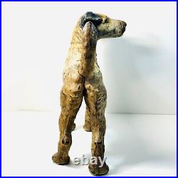 Antique HUBLEY cast iron Wired Fox Terrier Doorstop Heavy