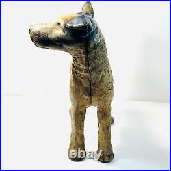 Antique HUBLEY cast iron Wired Fox Terrier Doorstop Heavy