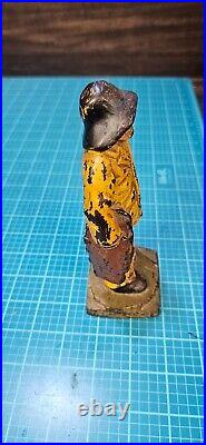 Antique Heavy Cast Iron Fisherman Doorstop Old Salt in Yellow Jacket Nautical Antique Heavy Cast Iron Fisherman Doorstop Old Salt in Yellow Jacket Nautical