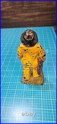 Antique Heavy Cast Iron Fisherman Doorstop Old Salt in Yellow Jacket Nautical Antique Heavy Cast Iron Fisherman Doorstop Old Salt in Yellow Jacket Nautical