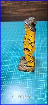 Antique Heavy Cast Iron Fisherman Doorstop Old Salt in Yellow Jacket Nautical Antique Heavy Cast Iron Fisherman Doorstop Old Salt in Yellow Jacket Nautical