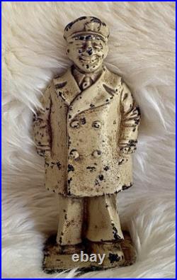 Antique Heavy Cast Iron Fisherman Doorstop Ships Captain Nautical