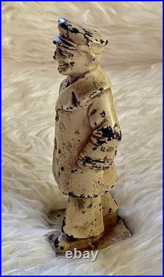 Antique Heavy Cast Iron Fisherman Doorstop Ships Captain Nautical
