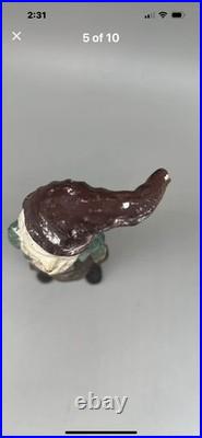 Antique Heavy Cast Iron Garden Mining Gnome with Lantern & Keys Door Stop 9