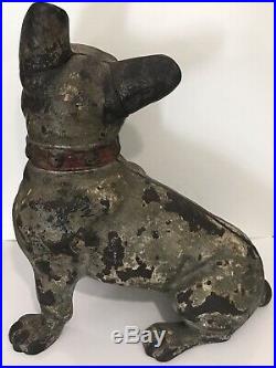 Antique Heavy Cast Iron Hubley Boston Terrier Dog Figure Door Stop