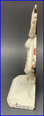 Antique Heavy White Hubley Sunbonnet Sue Cast Iron Doorstop c1900 6 x 3.75