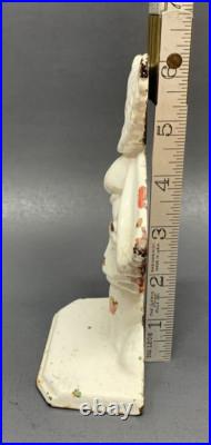 Antique Heavy White Hubley Sunbonnet Sue Cast Iron Doorstop c1900 6 x 3.75