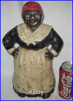 Antique Hubley 12 Black Americana Mammy Lady Cast Iron Art Statue Door Doorstop