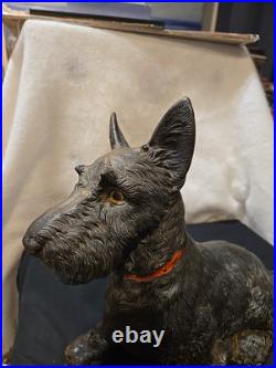 Antique Hubley 16 Scottish Terrier Cast Iron Dog Doorstop USA Huge Scottie Dog