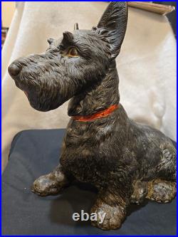 Antique Hubley 16 Scottish Terrier Cast Iron Dog Doorstop USA Huge Scottie Dog