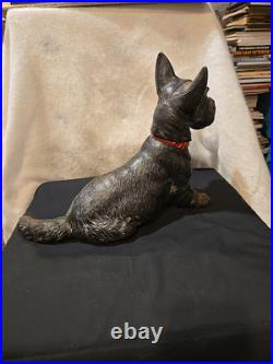 Antique Hubley 16 Scottish Terrier Cast Iron Dog Doorstop USA Huge Scottie Dog