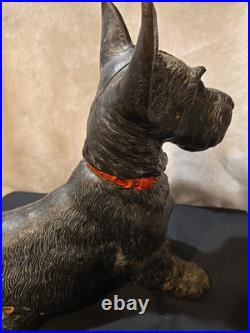 Antique Hubley 16 Scottish Terrier Cast Iron Dog Doorstop USA Huge Scottie Dog