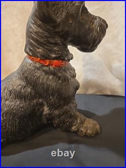 Antique Hubley 16 Scottish Terrier Cast Iron Dog Doorstop USA Huge Scottie Dog