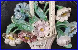 Antique Hubley #182 Cosmos in Vase Cast Iron Doorstop 9H X 7.5 W