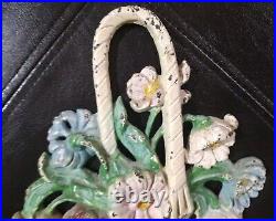 Antique Hubley #182 Cosmos in Vase Cast Iron Doorstop 9H X 7.5 W