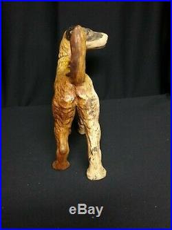 Antique Hubley 1930s cast iron dog metal door stop statue art sculpture Terrier
