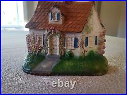 Antique Hubley #211 Cast Iron Doorstop Cape Cod Cottage Shape. Original Paint