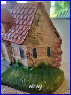 Antique Hubley #211 Cast Iron Doorstop Cape Cod Cottage Shape. Original Paint