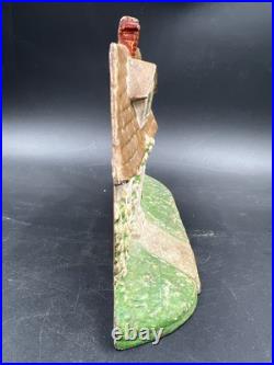 Antique Hubley #211 Cast Iron Doorstop Cape Cod Cottage Shape. Original Paint