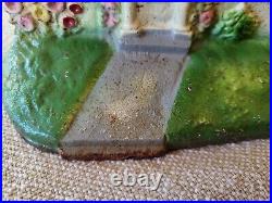 Antique Hubley #211 Cast Iron Doorstop Cape Cod Cottage Shape. Original Paint