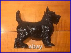 Antique Hubley #305 Door Stop Scottie Dog Scottish Terrier Cast Iron Black 11