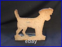 Antique Hubley #351 Fox Terrier Cast Iron Doorstop/Bookend Great Original Patina