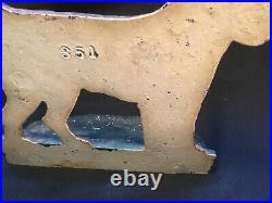 Antique Hubley #351 Fox Terrier Cast Iron Doorstop/Bookend Great Original Patina