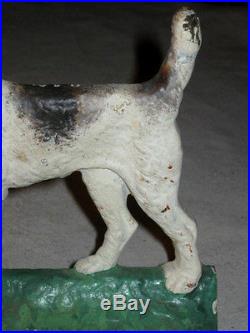 Antique Hubley # 351 Solid Cast Iron Fox Terrier Dog Art Statue Door Doorstop