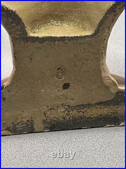 Antique Hubley #8 Cast Iron Door Stop Flower Basket Book End 6 tall