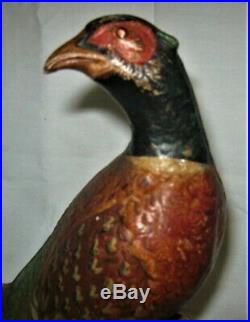 Antique Hubley Artist Fred Everett Cast Iron Pheasant Bird Art Statue Doorstop