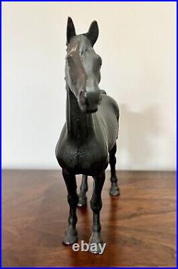 Antique Hubley Black Beauty Cast Iron Horse Door Stop In Excellent Condition Antique Hubley Black Beauty Cast Iron Horse Door Stop In Excellent Condition
