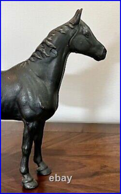 Antique Hubley Black Beauty Cast Iron Horse Door Stop In Excellent Condition Antique Hubley Black Beauty Cast Iron Horse Door Stop In Excellent Condition