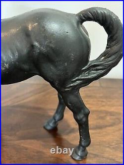 Antique Hubley Black Beauty Cast Iron Horse Door Stop In Excellent Condition Antique Hubley Black Beauty Cast Iron Horse Door Stop In Excellent Condition