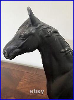 Antique Hubley Black Beauty Cast Iron Horse Door Stop In Excellent Condition Antique Hubley Black Beauty Cast Iron Horse Door Stop In Excellent Condition
