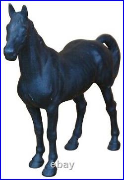 Antique Hubley Black Cast Iron Horse Door Stop Equestrian Figurine Statue 12