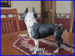 Antique Hubley Boston Terrier Cast Iron Doorstop