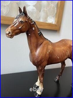 Antique Hubley Brown Horse Metal Doorstop 1920's