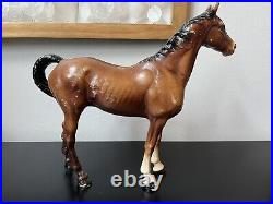 Antique Hubley Brown Horse Metal Doorstop 1920's