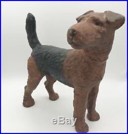 Antique Hubley Cast Iron Airedale Doorstop in Extraordinary Condition