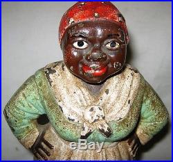 Antique Hubley Cast Iron Black Americana Aunt Jemima Mammy Art Statue Doorstop