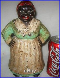 Antique Hubley Cast Iron Black Americana Aunt Jemima Mammy Art Statue Doorstop